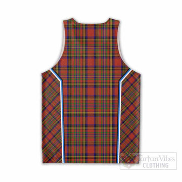 Hepburn Tartan Crest Men Tank Top Scotland Coat of Arm Flag Style