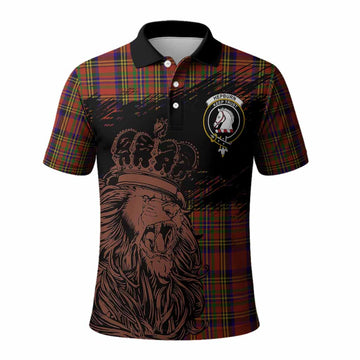 Hepburn Tartan Crest Polo Shirt Crowned Lion Heritage Style