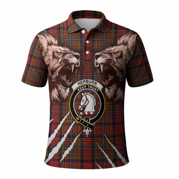 Hepburn Tartan Crest Polo Shirt Ferocious Lion Style