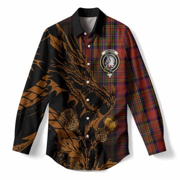 Hepburn Tartan Crest Scottish Women Casual Shirt Dragon and Thistle