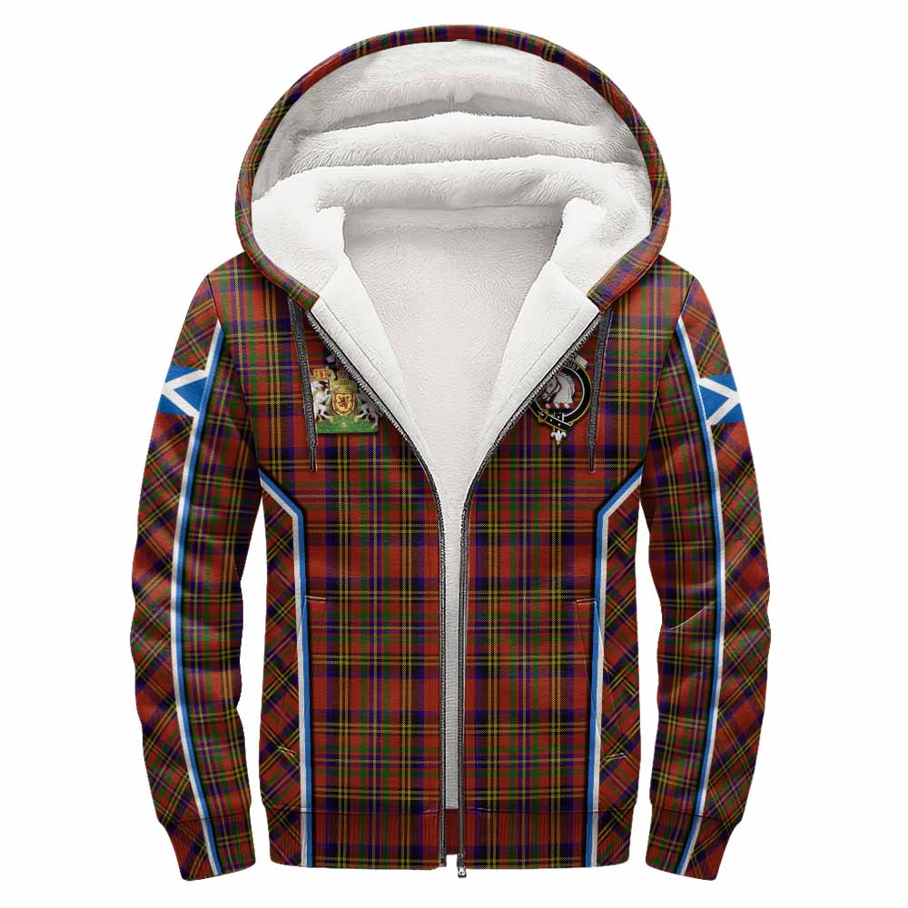 Hepburn Tartan Crest Sherpa Hoodie Scotland Coat of Arm Flag Style - Tartan Vibes Clothing