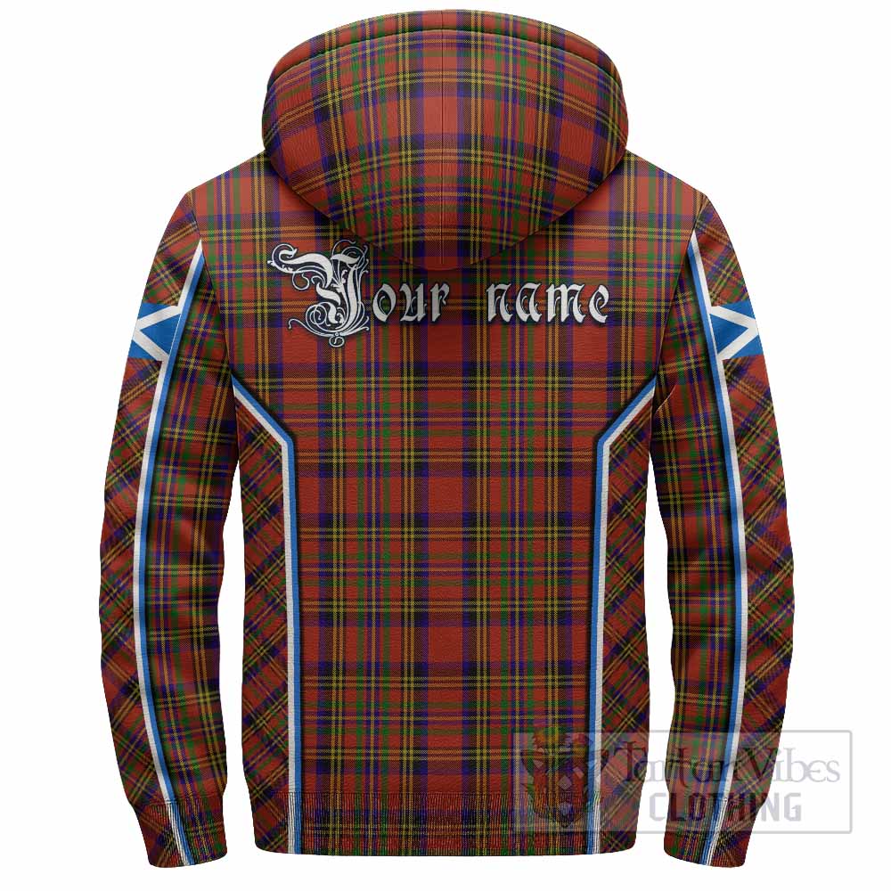 Hepburn Tartan Crest Sherpa Hoodie Scotland Coat of Arm Flag Style - Tartan Vibes Clothing