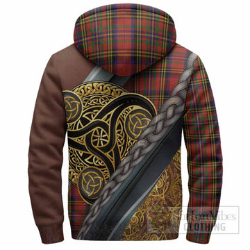 Hepburn Tartan Crest Sherpa Hoodie Scottish Triskele Celtic
