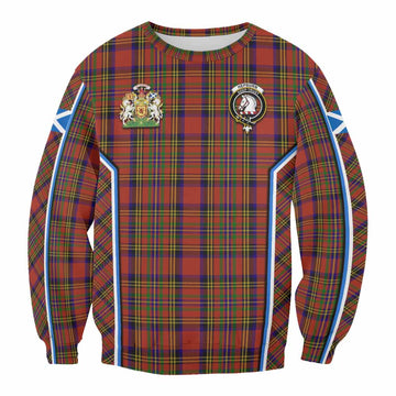 Hepburn Tartan Crest Sweatshirt Scotland Coat of Arm Flag Style