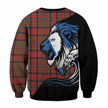 Hepburn Tartan Crest Sweatshirt Scottish Golden Lions Wave Flow