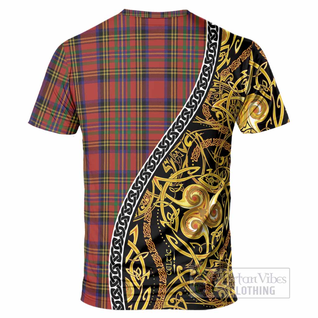 Hepburn Tartan Crest T-Shirt Celtic Knot and Triple Trickle Spiral Symbols