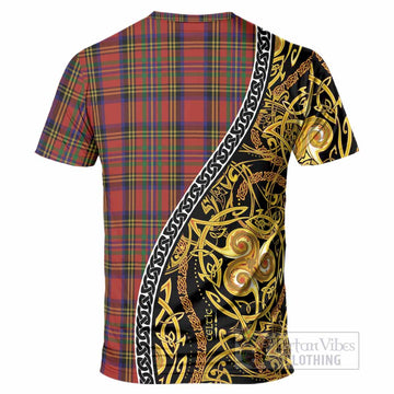 Hepburn Tartan Crest T-Shirt Celtic Knot and Triple Trickle Spiral Symbols