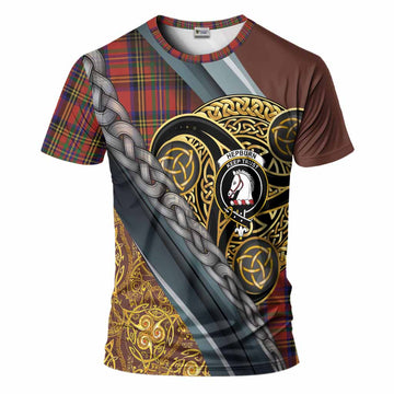 Hepburn Tartan Crest T-Shirt Scottish Triskele Celtic