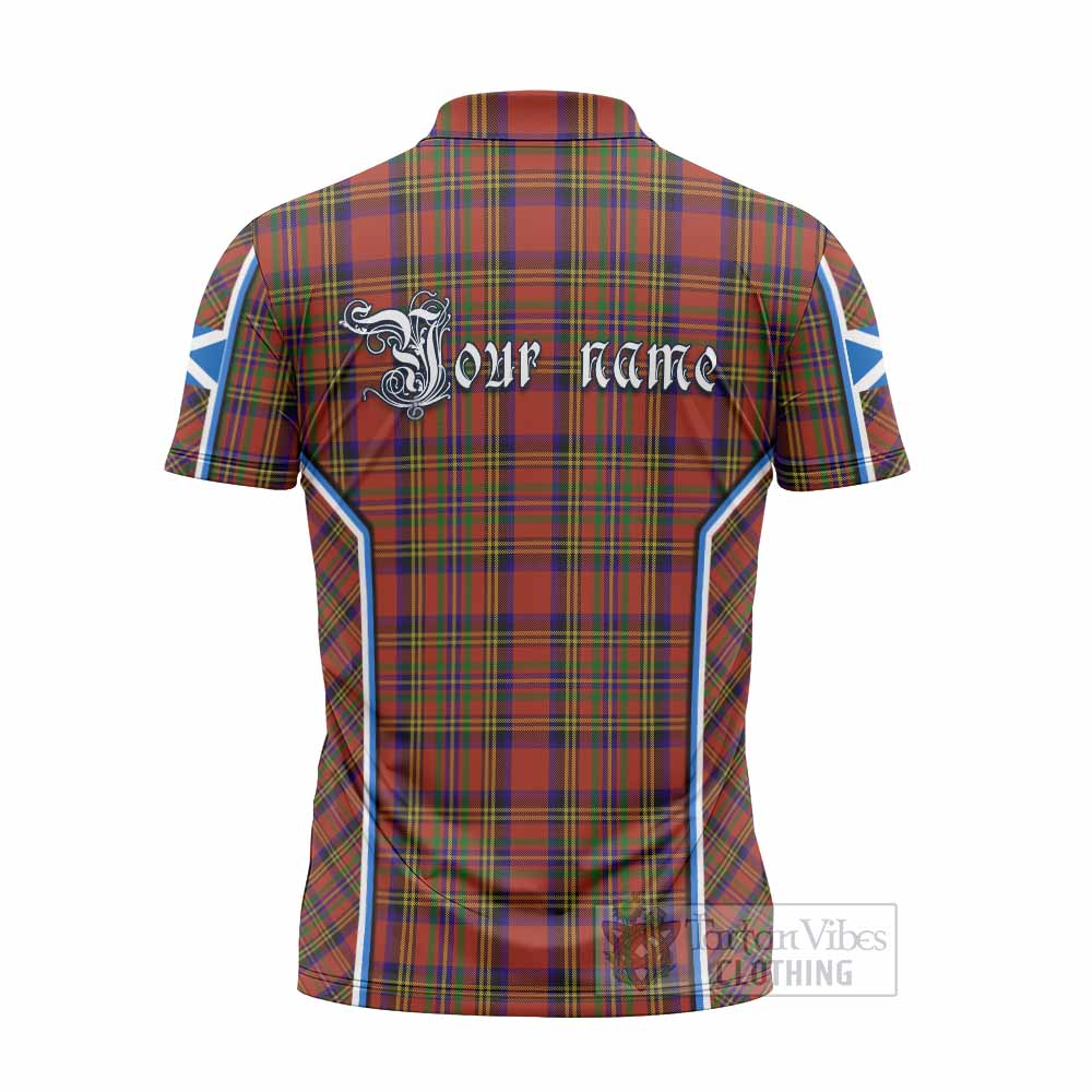Hepburn Tartan Crest Zipper Polo Shirt Scotland Coat of Arm Flag Style - Tartan Vibes Clothing