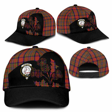 Hepburn Tartan Family Crest Classic Cap Scotland Thistle Floral Flag Style