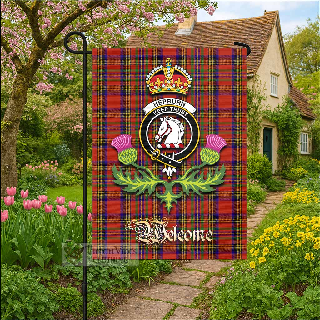 Hepburn Tartan Family Crest Garden Flag Royal Thistle Welcome Style - Tartan Vibes Clothing