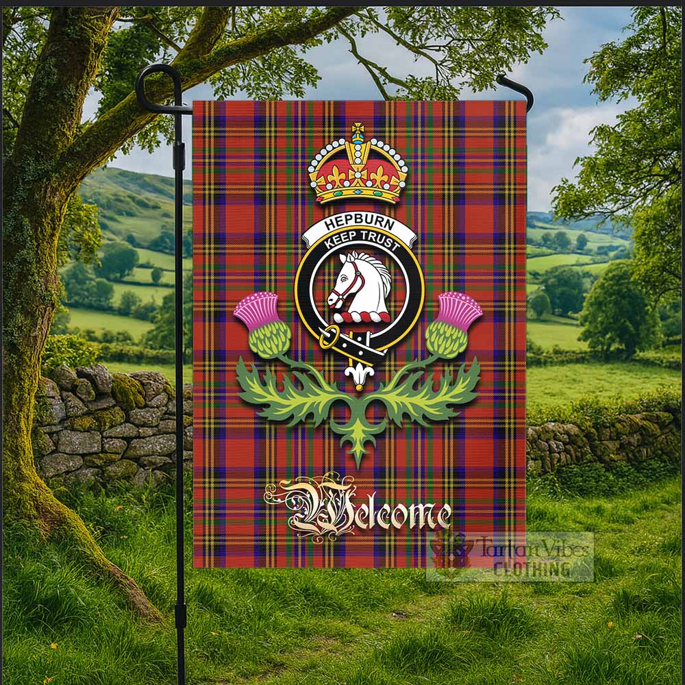 Hepburn Tartan Family Crest Garden Flag Royal Thistle Welcome Style - Tartan Vibes Clothing