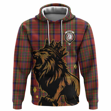 Hepburn Tartan Family Crest Hoodie Crowned Lion Roaring