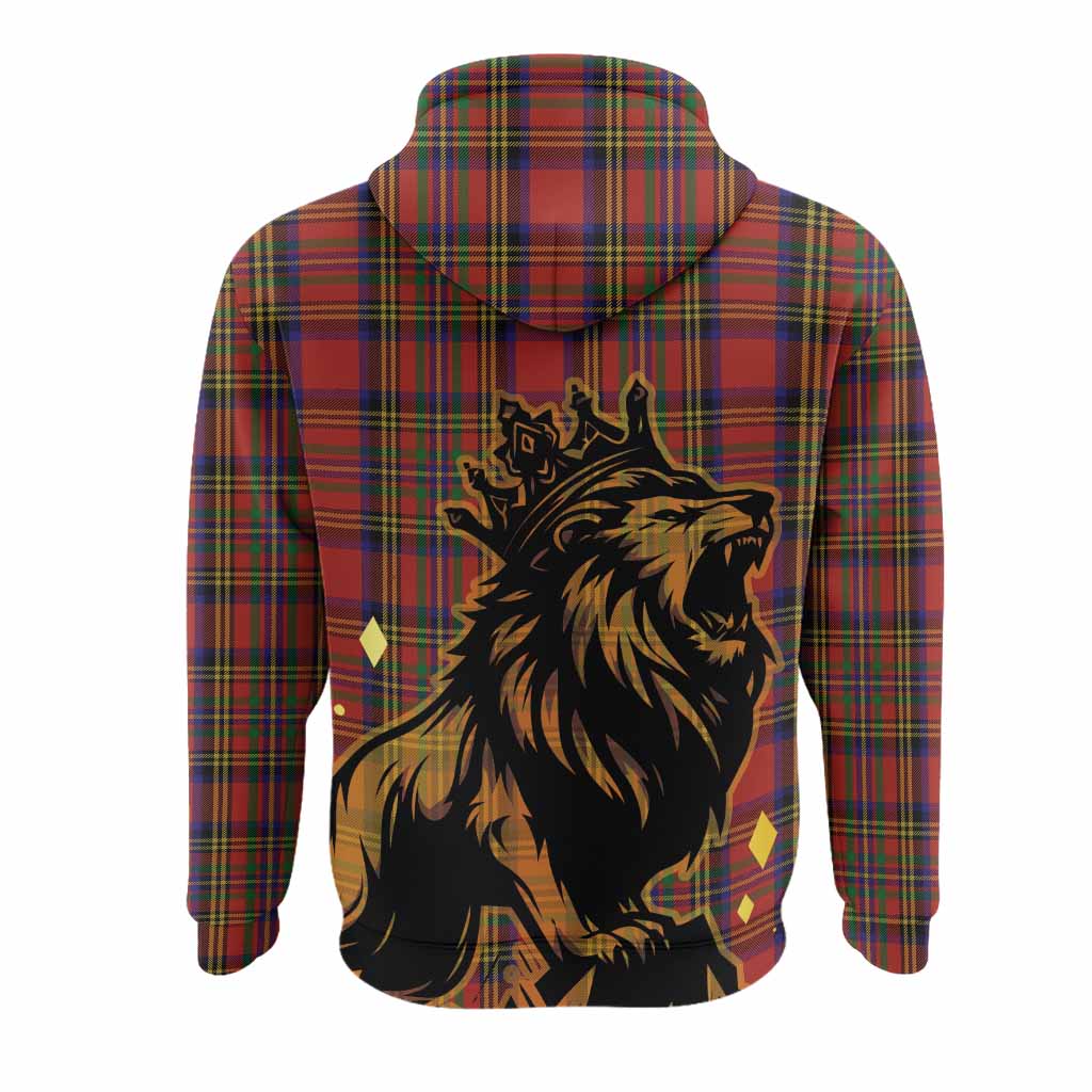 Hepburn Tartan Family Crest Hoodie Crowned Lion Roaring