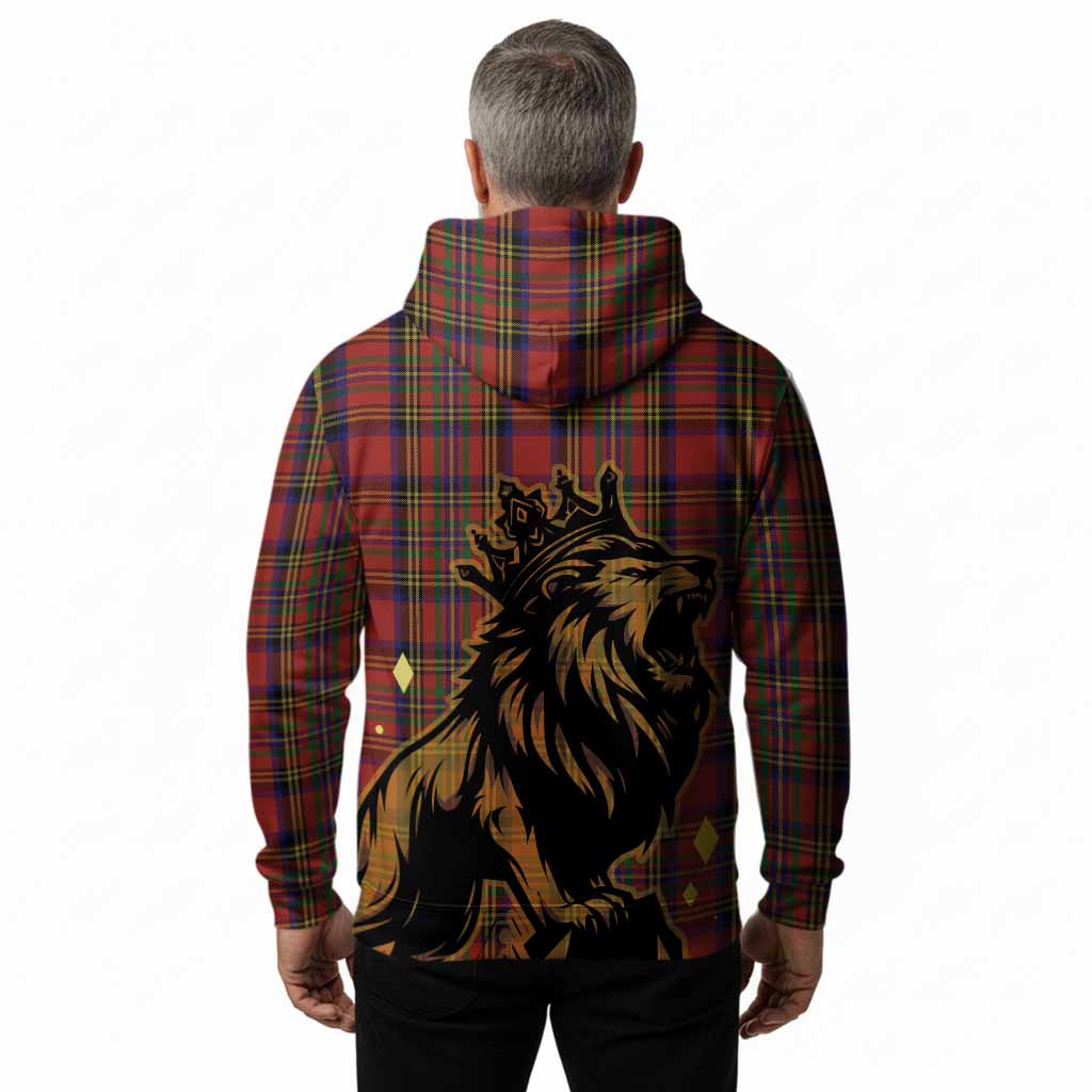Hepburn Tartan Family Crest Hoodie Crowned Lion Roaring