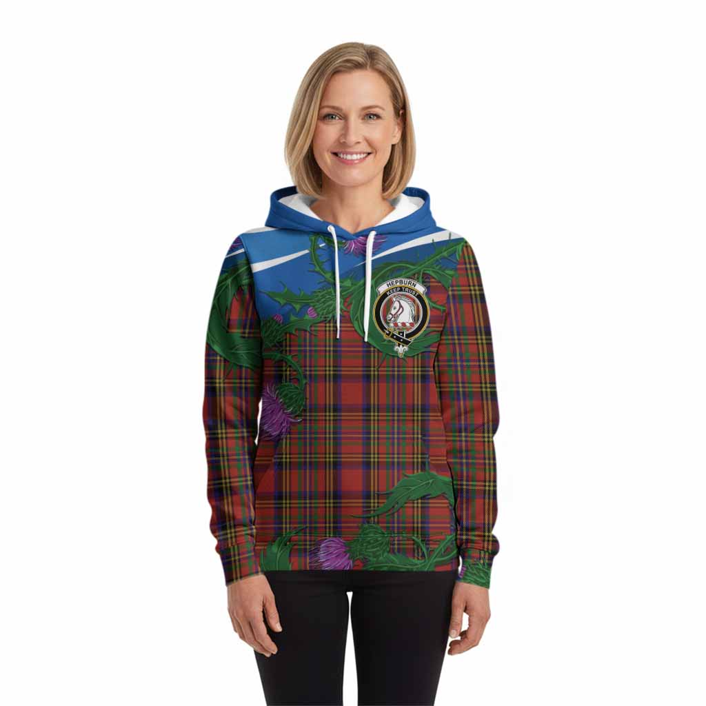 Hepburn Tartan Family Crest Hoodie Thistle in Minimalism