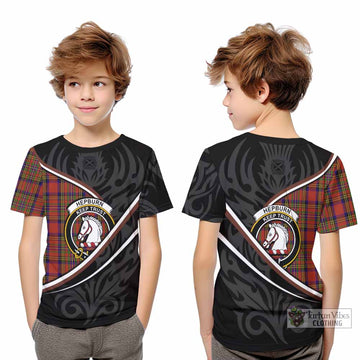 Hepburn Tartan Family Crest Kid T-shirt Celtic Scottish Thistle Floral