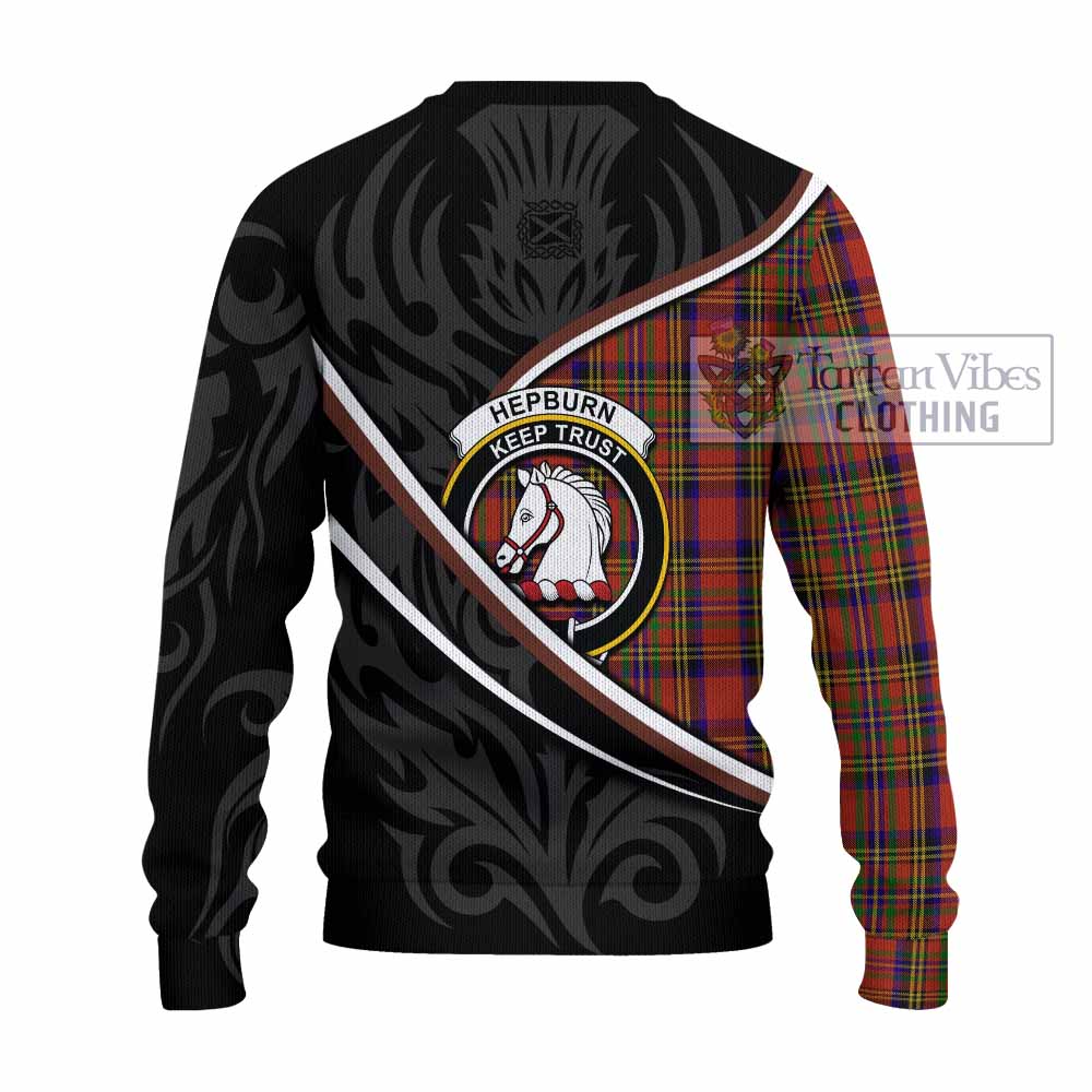 Hepburn Tartan Family Crest Knitted Sweater Celtic Scottish Thistle Floral - Tartan Vibes Clothing