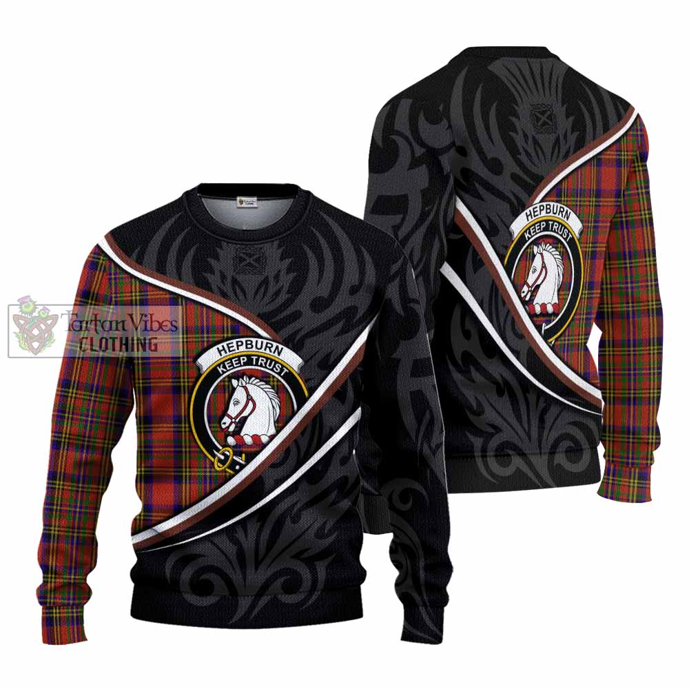 Hepburn Tartan Family Crest Knitted Sweater Celtic Scottish Thistle Floral - Tartan Vibes Clothing