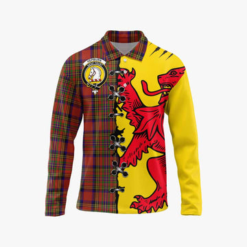 Hepburn Tartan Family Crest Long Sleeve Polo Shirt Lion Rampant Honor