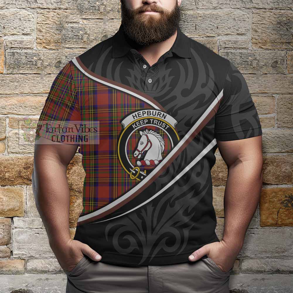 Hepburn Tartan Family Crest Polo Shirt Celtic Scottish Thistle Floral - Tartan Vibes Clothing