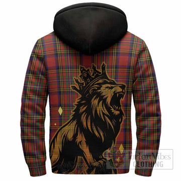 Hepburn Tartan Family Crest Sherpa Hoodie Crowned Lion Roaring