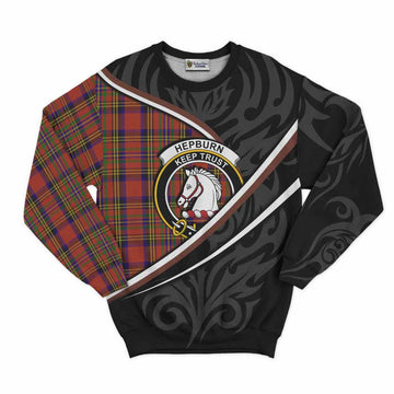 Hepburn Tartan Family Crest Sweatshirt Celtic Scottish Thistle Floral