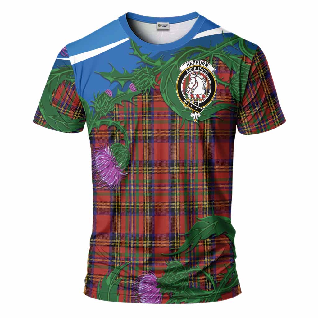 Hepburn Tartan Family Crest T-Shirt Thistle in Minimalism