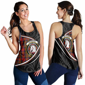 Hepburn Tartan Family Crest Women Racerback Tanks Celtic Scottish Thistle Floral - Tartan Vibes Clothing