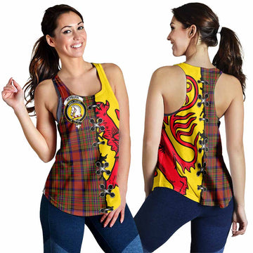 Hepburn Tartan Family Crest Women Racerback Tanks Lion Rampant Honor - Tartan Vibes Clothing