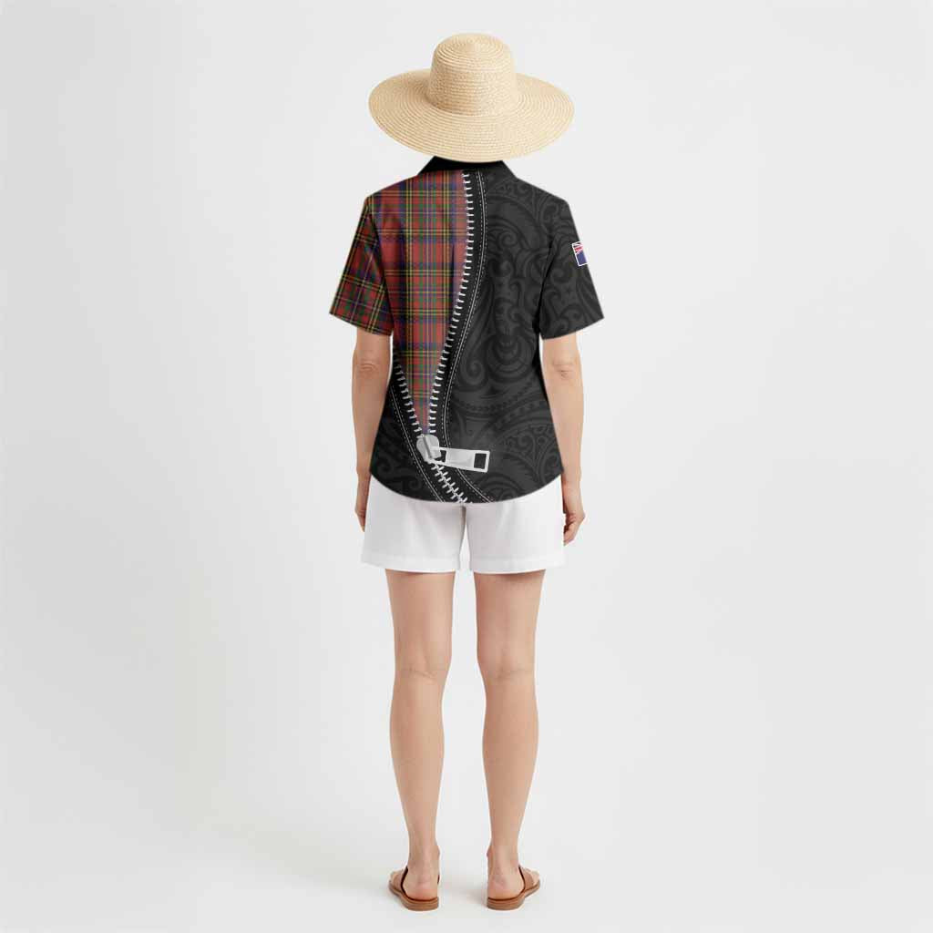 Hepburn Tartan Hawaiian Shirt New Zealand Pattern Unique Zipper Stylized