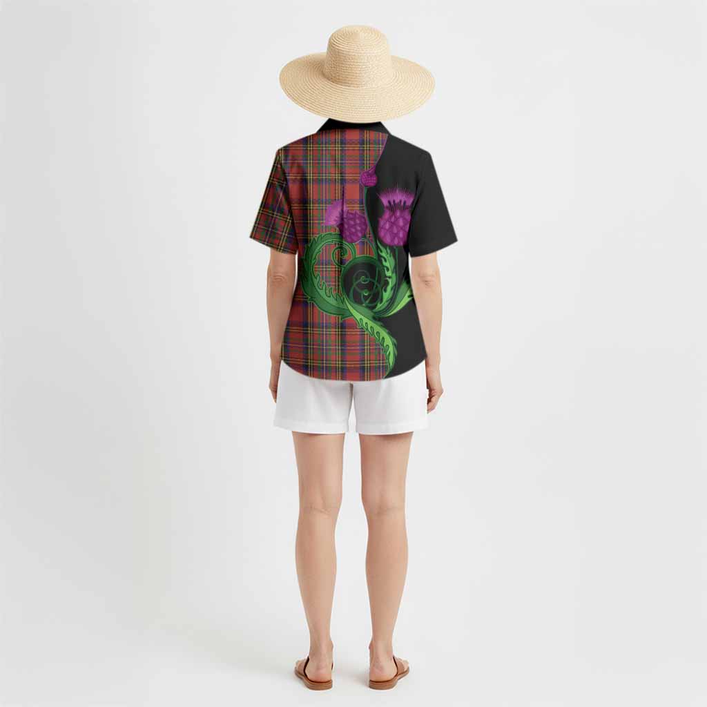 Hepburn Tartan Hawaiian Shirt Traditional Scottish Thistle