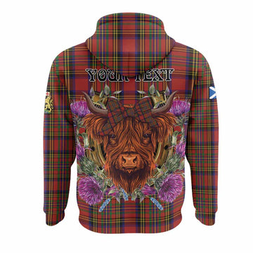 Hepburn Tartan Hoodie Scottish Thistle Heilan Coo