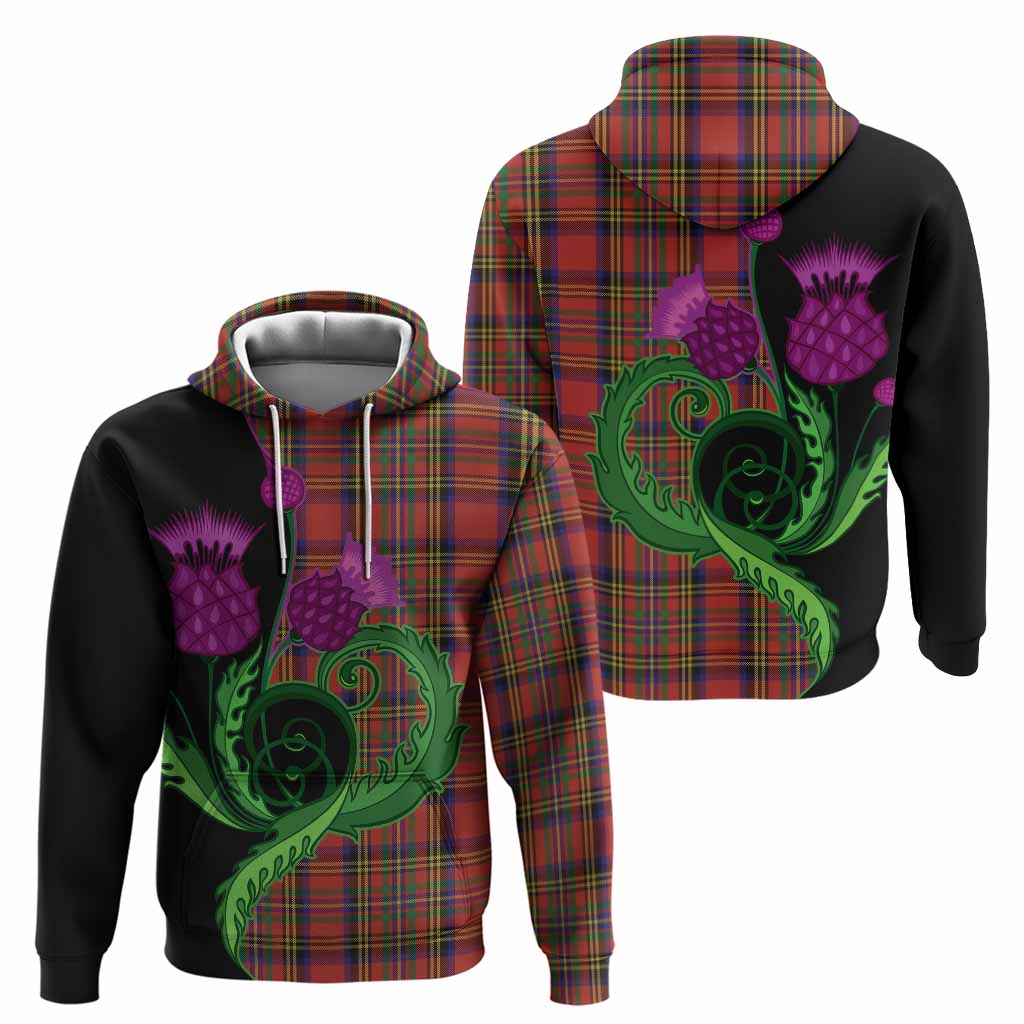 Hepburn Tartan Hoodie Traditional Scottish Thistle