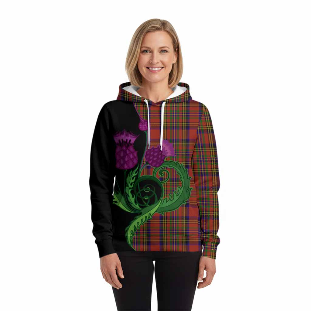 Hepburn Tartan Hoodie Traditional Scottish Thistle