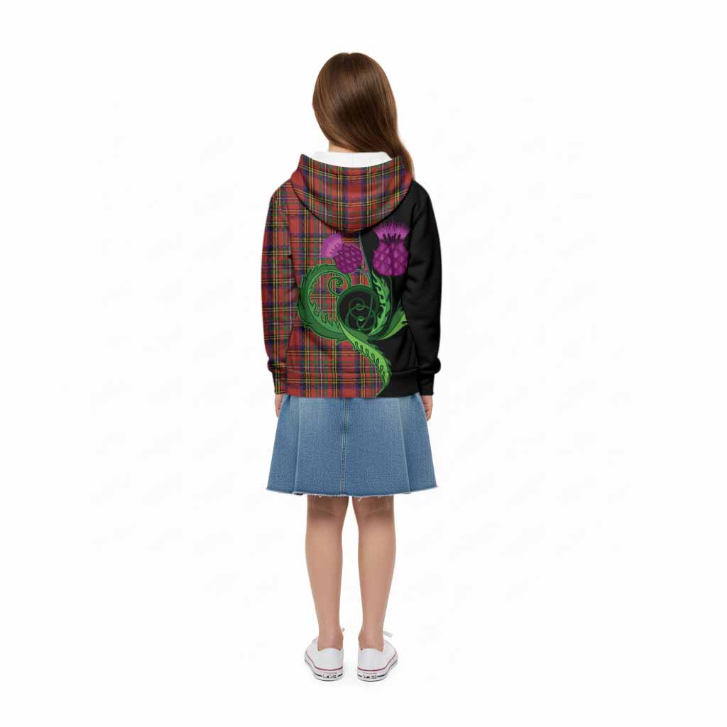 Hepburn Tartan Kid Hoodie Traditional Scottish Thistle