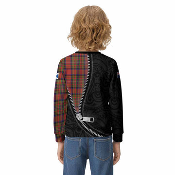 Hepburn Tartan Kid Knitted Sweatshirt New Zealand Pattern Unique Zipper Stylized