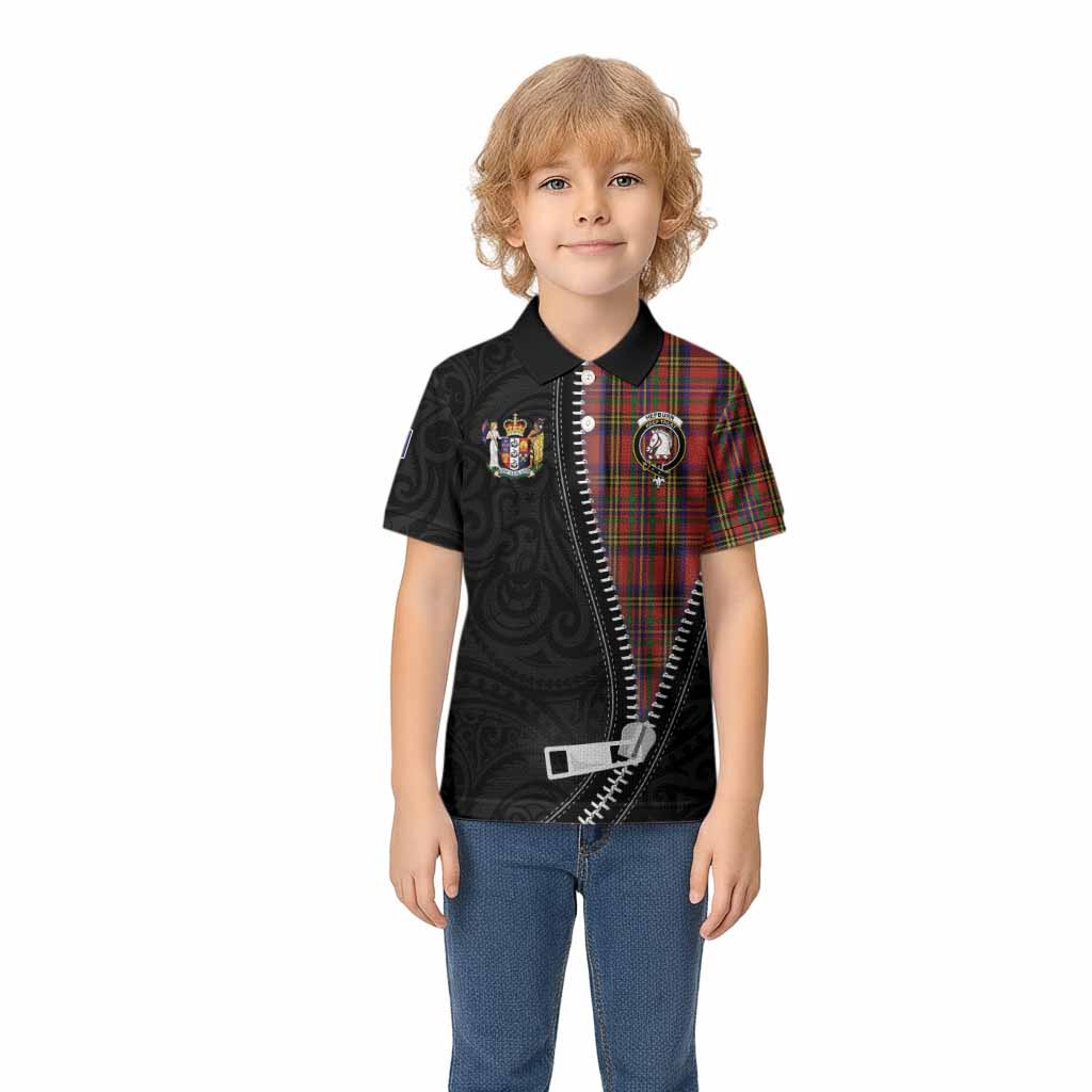 Hepburn Tartan Kid Polo Shirt New Zealand Pattern Unique Zipper Stylized