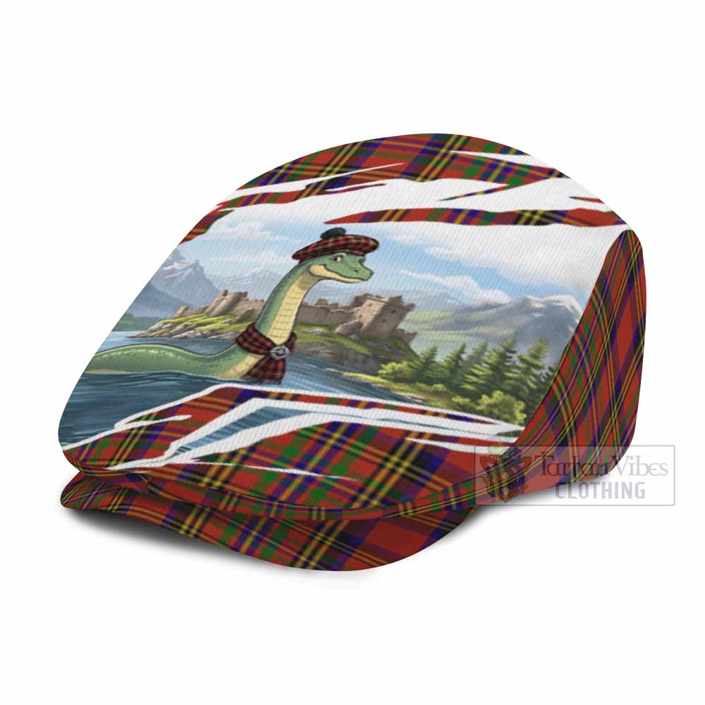 Hepburn Tartan Loch Ness Monster Scottish Heritage Art Flat Cap, Jeff Cap