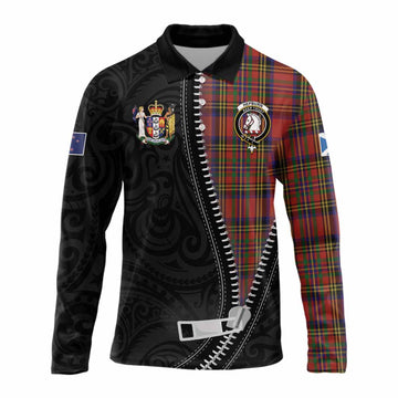 Hepburn Tartan Long Sleeve Polo Shirt New Zealand Pattern Unique Zipper Stylized
