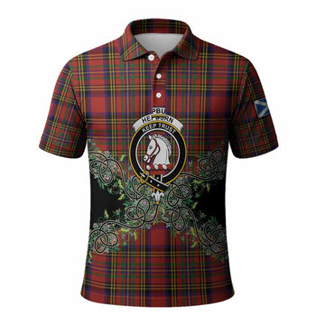 Hepburn Tartan Polo Shirt Thistle Scottish Spirit