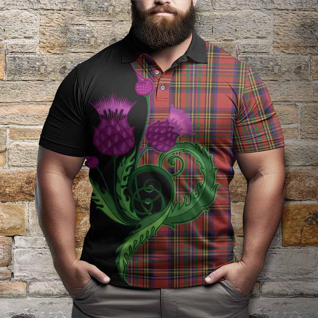 Hepburn Tartan Polo Shirt Traditional Scottish Thistle