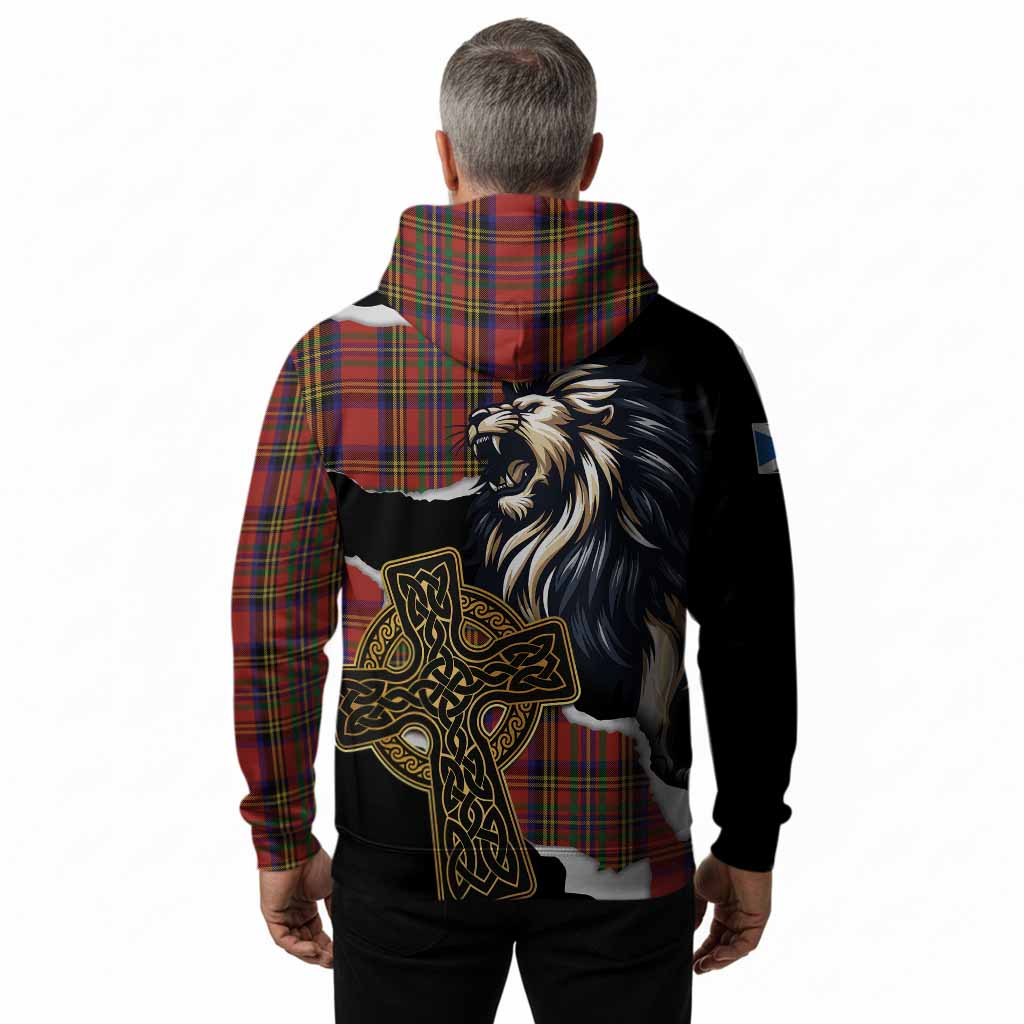 Hepburn Tartan Scottish Hoodie Lion Celtic Heritage