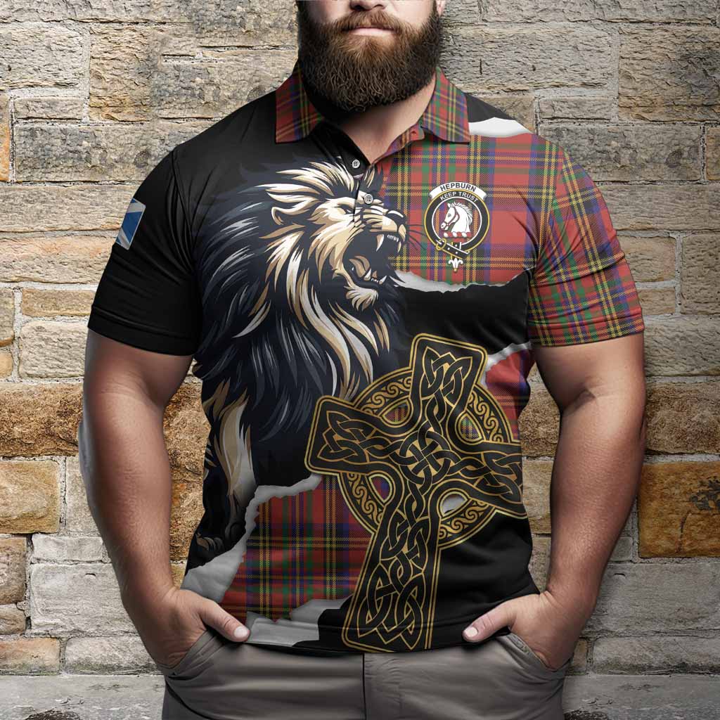 Hepburn Tartan Scottish Polo Shirt Lion Celtic Heritage