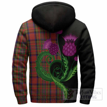 Hepburn Tartan Sherpa Hoodie Traditional Scottish Thistle