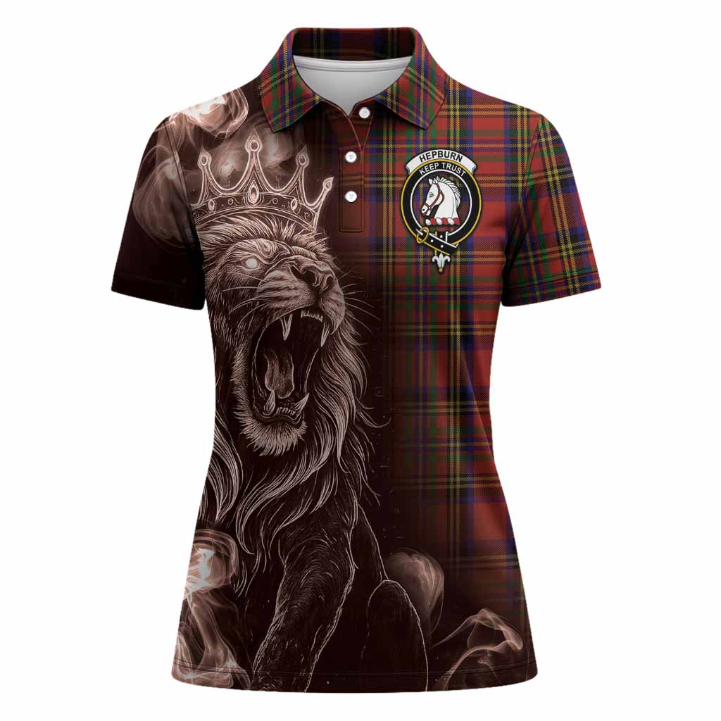 Hepburn Tartan Women Polo Shirt Roaring Lion Heritage