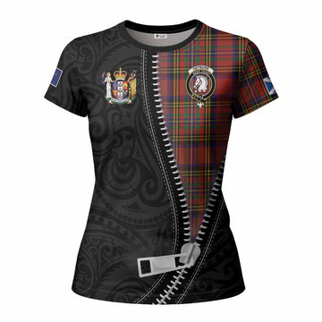 Hepburn Tartan Women T shirt New Zealand Pattern Unique Zipper Stylized