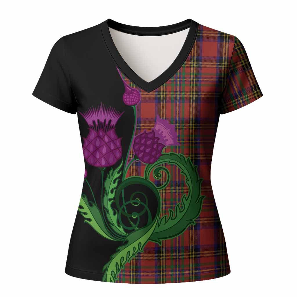 Hepburn Tartan Women T shirt Traditional Scottish Thistle