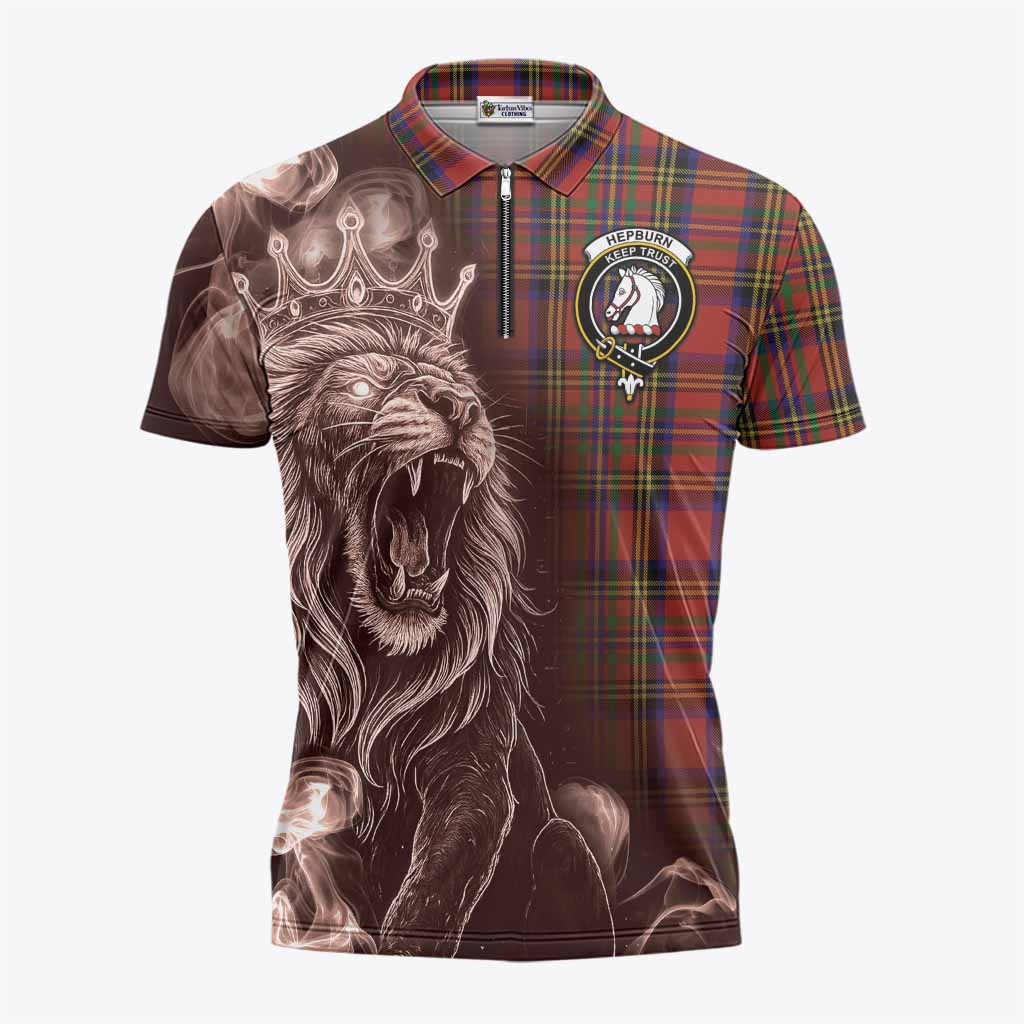 Hepburn Tartan Zipper Polo Shirt Roaring Lion Heritage
