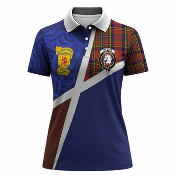 Hepburn The Scottish Football Crest Women Polo Shirt Lion-Tartan Army